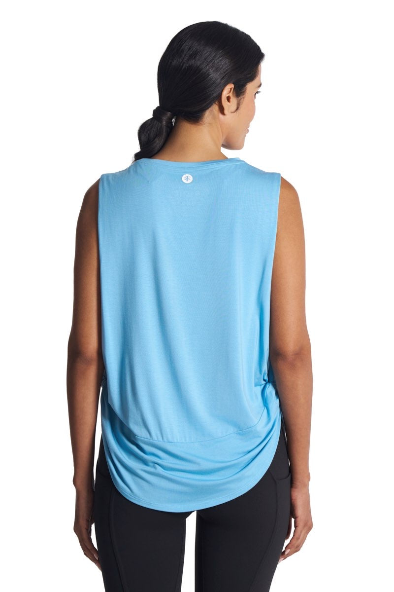 Women's Supine Twist Yoga Tank | Arctic Blue