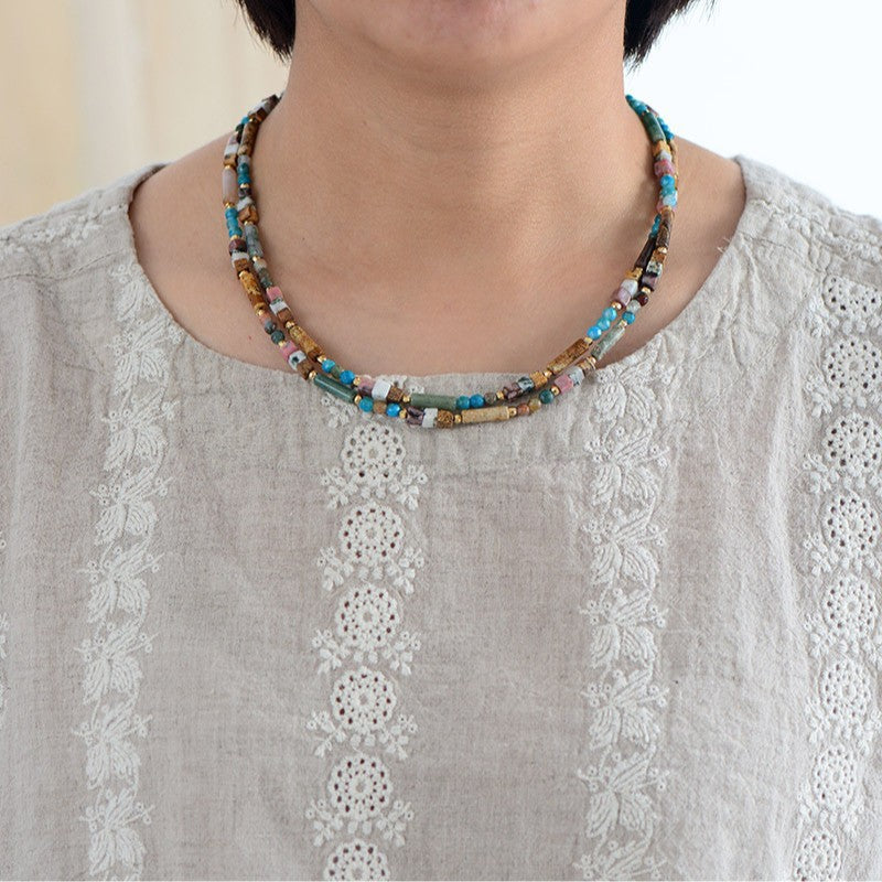 Fashionable French-style Short Neck Scarf Choker Necklace